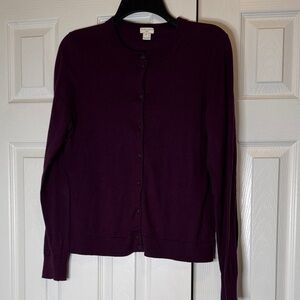 J Crew Dark Plum the Caryn cardigan